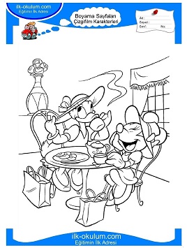 Çocuklar İçin Minnie-Mouse Boyama Sayfaları 